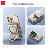 XUNDD Fashion Fast Charging 22.5W 3-in-1 360°Rotatabale Stand Magnetic Wireless Power Bank 10000mAh for Phone Earphone Watch
